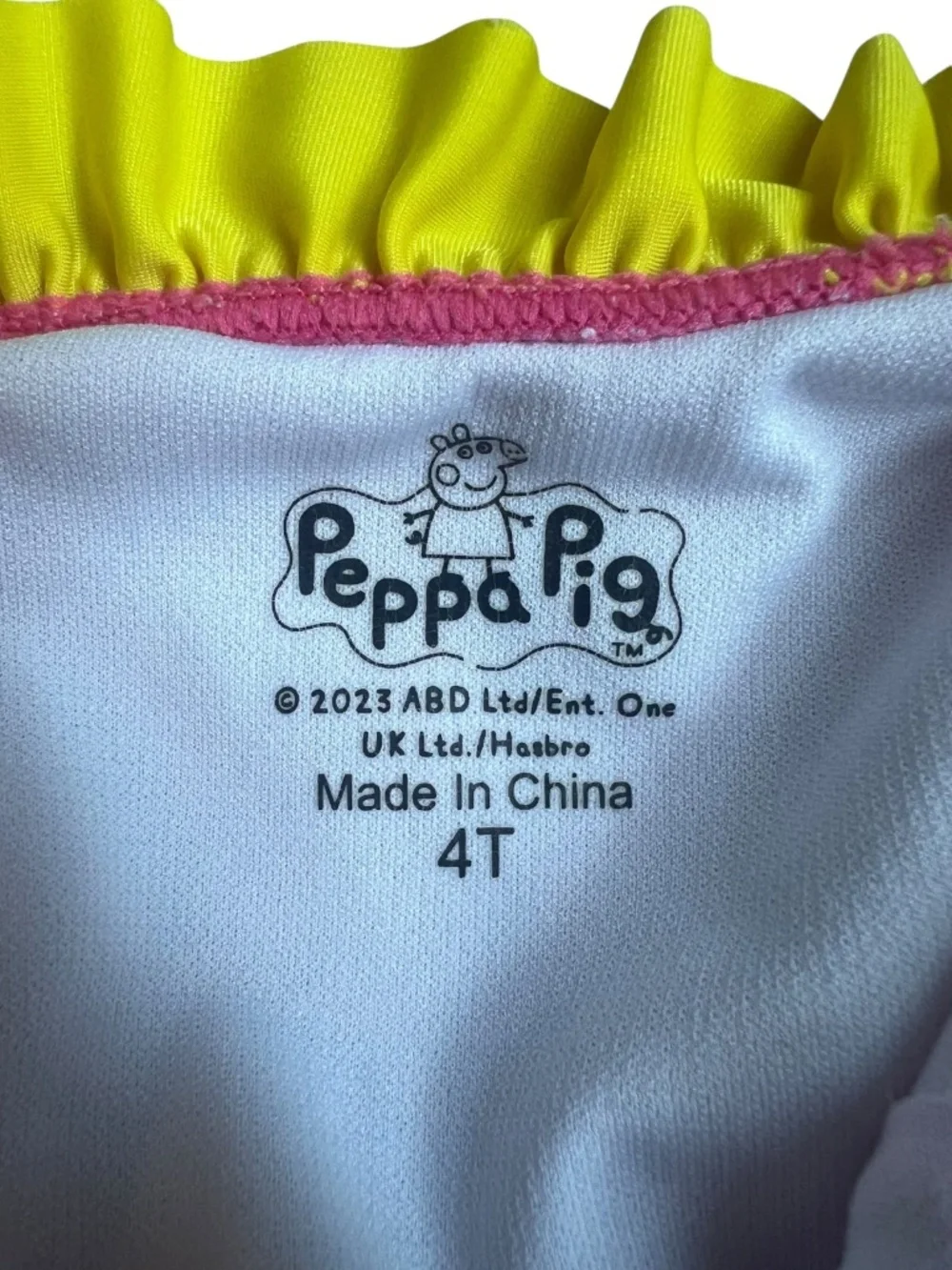 Peppa Pig One Piece Swimsuit Rainbow Ruffle Shoulder 4T Girls